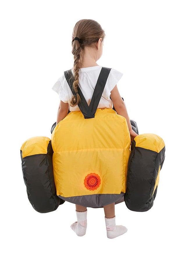 HSCTEK Inflatable Construction Digger Costume Toddler, Blow Up Ride On Tractor Cosplay Kids Child Girls Boys, Riding Truck Halloween Costume Children 4T - Image 5